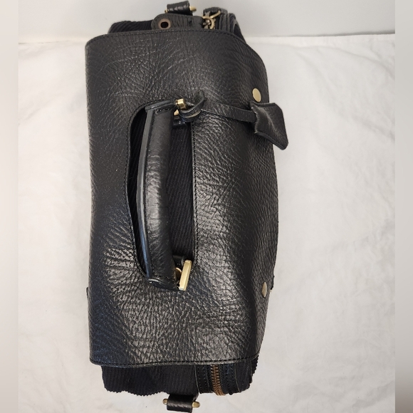 Black Leather Curduroy Travel Bag - Picture 7 of 16